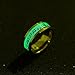 JAJAFOOK Men 8mm Wide Luminous Effect Stainless Steel Music Piano Ring Glow in The Dark,Gold，7