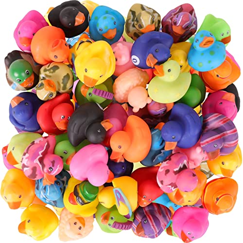 50Pack Assorted Rubber Ducks Baby Bath Toys I Baby Shower Mini Rubber