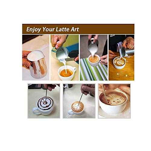 Milk Frothing Pitcher - 12, 20 oz Stainless Steel Milk Frothing Cup Coffee Steaming Pitcher - Measurements on Both Sides Inside, Perfect for Espresso Machines, Milk Frother, Latte Art