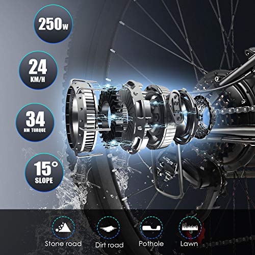 ANCHEER 26" Folding Electric Bikes for Adult, 26 inch Electric Mountain Bike Commuter Bicycle with 250W Motor 36V 8Ah Lithium Battery 21-speed Gear Dual Suspension - Image 5
