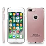 [New 2017 Model] MobilePal Qi Wireless Charger Case for iPhone 7 Plus and iPhone 6(s) Plus [Ultra Slim / Crystal Clear Bumper / Reinforced Corners / 1A Qi Wireless Charging] (Rose Gold)
