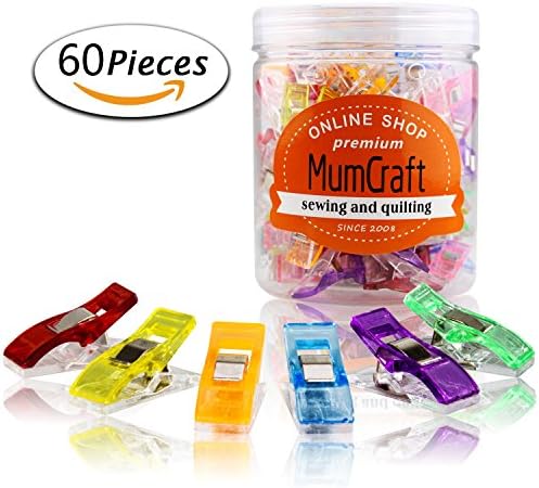 MumCraft Pack of 60 Multipurpose Sewing Clips for Quilting Crafting,Assorted Colors