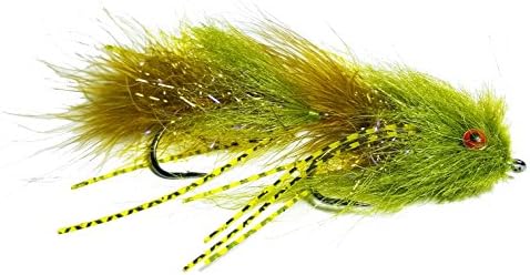 Beef Curtain Articulated Streamer For Fly Fishing Bass Trout Pike (Olive)