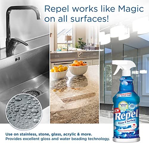 REPEL Glass & Surface Cleaner 32 fl. oz. Cleans & Repels water spots
