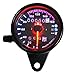 IZTOSS Motorcycle Dual Odometer Speedometer Gauge LED Backlight Signal Light black