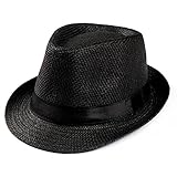 Holiday Summer Trilby,Vanvler Gangster Cap Straw