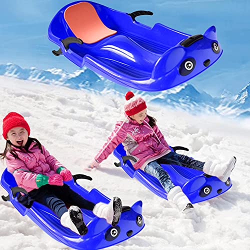 Snow Sled Winter Toboggan Downhill Sprinter, Kids Plastic Toboggan Pull