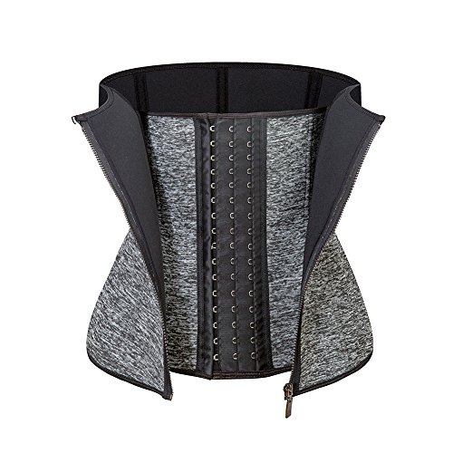 Amazingjoys Waist Trainer Corset for Weight Loss Tummy Control Sport Body Shaper Gray