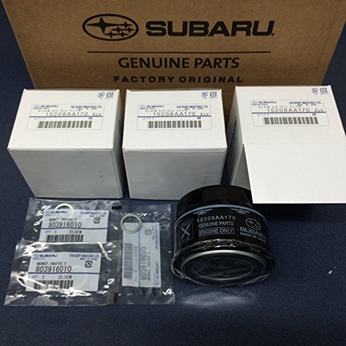 Subaru Engine Oil Filter & Crush Gasket (3 Pack) 2015-2018 WRX 2.0 15208AA170 OEM