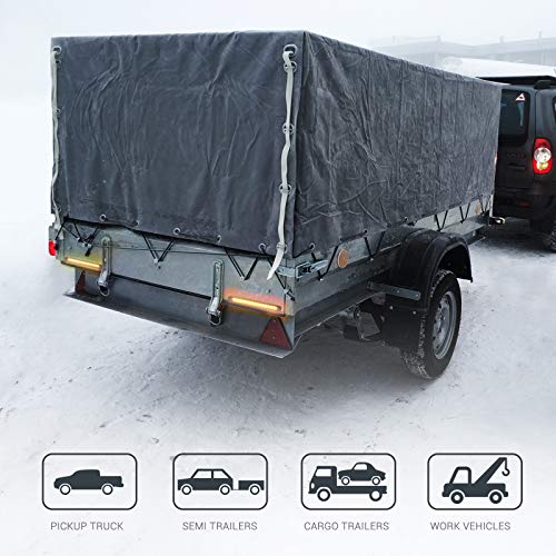 MICTUNING 2Pcs 10 Inch 15 LED Trailer Identification Light Bar Strip