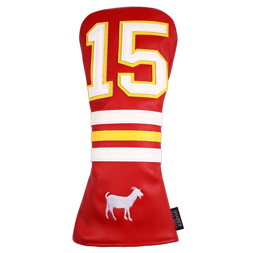 SHABIER Red Golf Head Cover with NO.15 Design for Driver Club