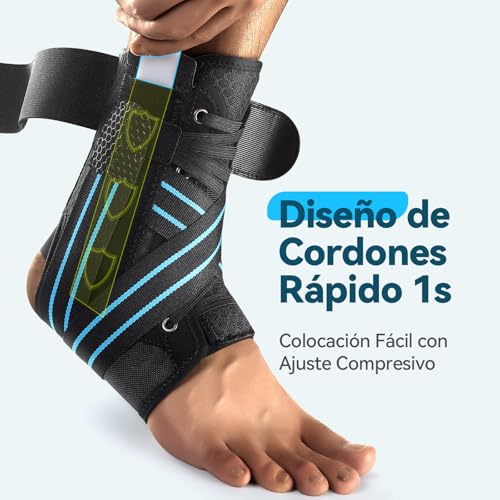 AGPTEK Ankle Brace for Sprain with Removable Side Reinforcement to Stabilize and Prevent Sprains, Adjustable Ankle Stabilizer Ankle Brace for Both Feet, Suitable for Wearing with Shoe