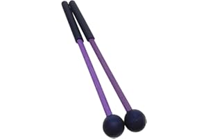 TUOREN 1 Pair 9 Inch Rubber Xylophone Sticks Tongue Drum Mallets Percussion Sticks Hammer for Glockenspiel, Xylophone, Chime, Woodblock, and Bells (Purple)