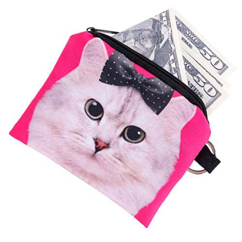 Bolayu Sexy Girl Printing Coins Change Purse Clutch Zipper Zero Wallet Phone Key Bags Pocket (Khaki)
