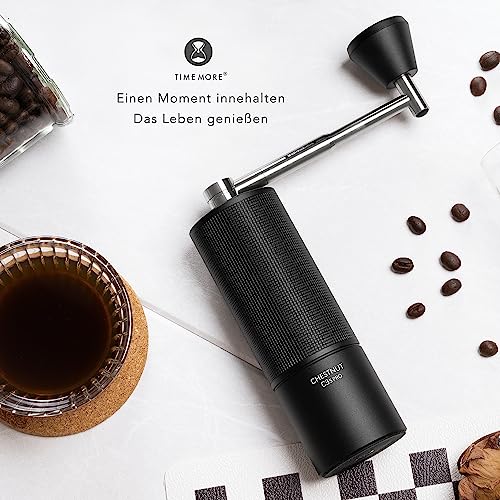 TIMEMORE Chestnut C3s PRO Manual Coffee Grinder, Full Metal Body, Manual Coffee Grinder with Folding Handle, for Espresso and French Press, Black