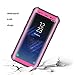 Eazewell Durable Ultra Slim 100% Waterproof Case Shockproof Dustproof Snowproof Hard Shell Underwater Protective Box Rugged Cover with Kickstand for Samsung Galaxy S8 SM-G950 (Pink)