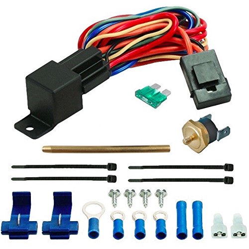 American Volt 16" Inch Electric Cooling Fan 12 Volt Push-in Radiator Fin Probe Thermostat Relay Controller Kit