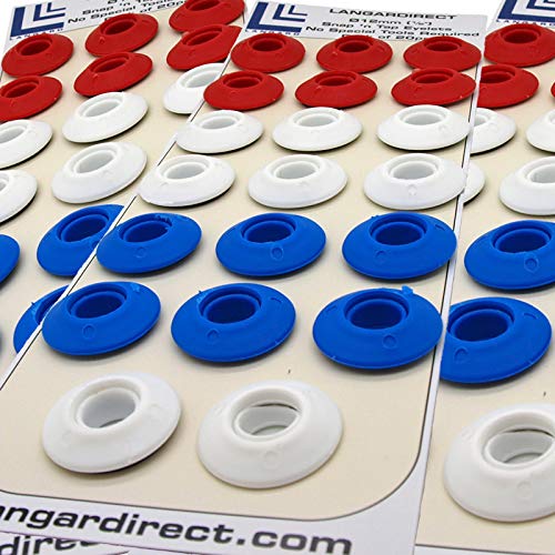 Langard 12mm Red White Blue Mix Snap 'n' Tap Eyelets Pack of 100pcs