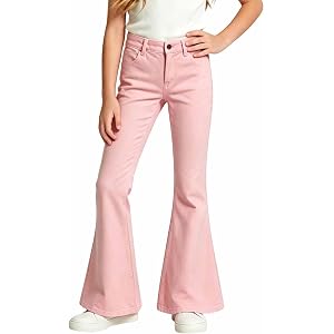 Girls Flare Pants School Uniform Preppy Cute Clothes Y2k Bell Bottoms | Flared Leggings,High Waist Slim Fit Cute Clothes Back
