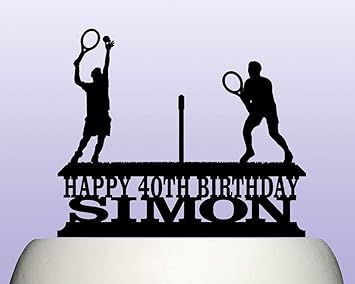 Personalised Acrylic Mens Grass Tennis Players Birthday Cake