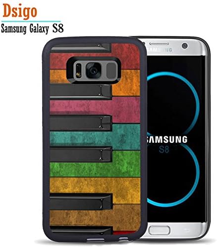 Galaxy S8 Case, Samsung S8 Black Case, Dsigo TPU Black Full Cover Protective Case for New Samsung Galaxy S8 - Vintage Piano Keys