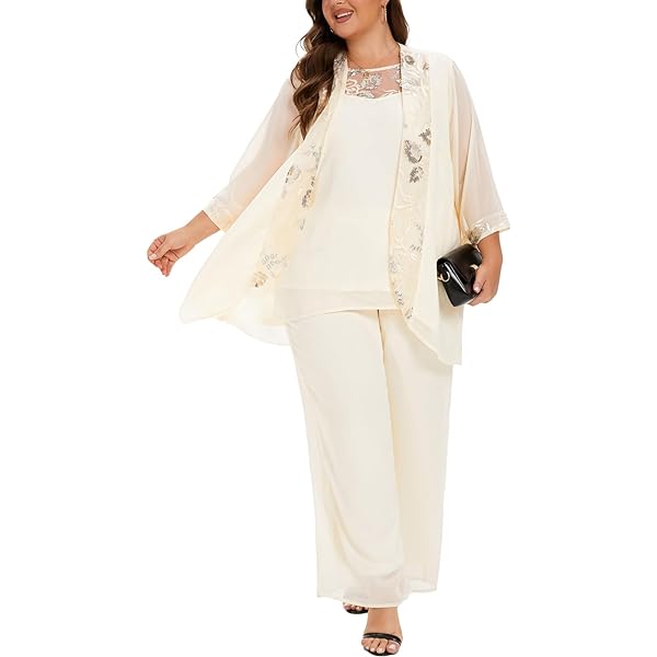 thumbnail image 2 of Plus Size Mother Of Bride Dress Set - 2 Piece Chiffon With Rhinestone Jacket & Dress 2 of 13