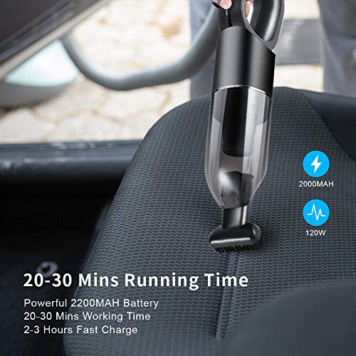 ear&ear Handstaubsauger 7000Pa Handsauger Kabellos Autostaubsauger mit Waschbarer HEPA Filter, USB Wiederaufladbarer,2 Modi (Aktualisierte Version)