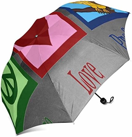 huaxingkeji Art Compact Travel Foldable Umbrella Windproof Protection Sun Rain Umbrella