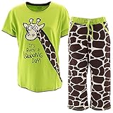 Lazy One Womens Capri Giraffe Long Day Pajama Set