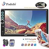 Podofo Car Stereo 2 Din Car Radio with Reversing Camera Audio Bluetooth 7