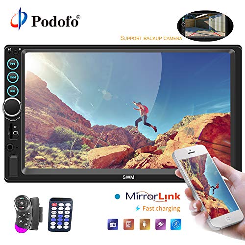 Podofo Car Stereo 2 Din Car Radio with Reversing Camera Audio Bluetooth 7