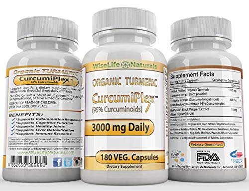 image for WiseLife Naturals CurcumiPlex 2 Pack Turmeric with Bioperine Best Supp