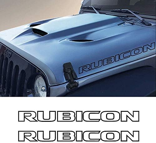 For Jeep Rubicon Wrangler Hood Decal Vinyl Decal Sticker- 25" (BLACK,Type A)