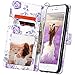 ULAK iPhone 8 Plus Case, iPhone 7 Plus Wallet Case, Glitter PU Leather Wallet Case with Kickstand and ID Card Slot Wrist Strap Shockproof Flip Cover for iPhone 8 Plus - Light Purple