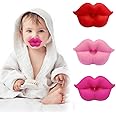 Funny Baby Pacifiers, Lips Pacifiers 0-18 Months for Boys and Girls,Lips Binky,Kiss Lips Pacifiers,BPA Free(3 Packs)