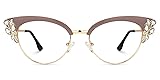 Zeelool Women's Trendy Rhinestone Oversized Cat Eye