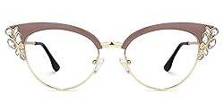 Zeelool Women's Trendy Rhinestone Oversized Cat Eye
