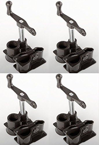 (SET OF 4) BLACK 3/4" WOOD GLUING PIPE CLAMP SET HEAVY DUTY PRO WOODWORKING CAST IRON
