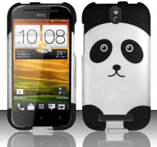 CELL PHONE CASE COVER FOR HTC ONE SV (CRICKET/BOOST) - PANDA BEAR + SCREEN GUARD [In CellCostumes Retail Packaging]