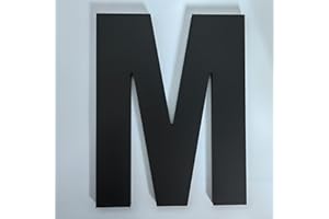 HOMUS 8 Inch Large House Numbers, Black Modern Home Address Signage for Outside, Wide Style & Never Rust, Letter M
