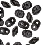 Czech Glass SuperDuo 2-Hole Seed Beads 5.5x3.5mm Jet Black (8 Grams)