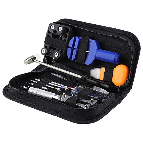 VC-Time Watch Repair Tool Kit - 14PCS Watch Repair Tool Kit Pin Set Watch Case Opener Link Spring Bar Remover Screwdriver Tweezers, Multi Tool Set for Battery Replacement, Resizing Watch Straps