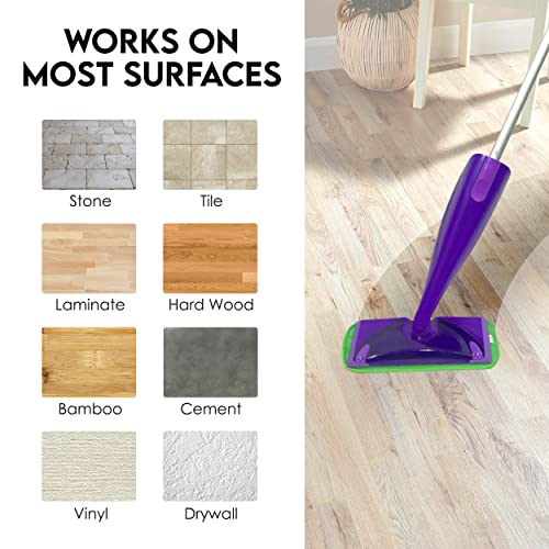 Turbo Mops Reusable Floor Mop Pads Pack of 4 Machine Washable, 12inch Microfiber Mop Refills