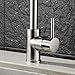 FLG Modern Single Handle Hot and Cold Water Kitchen Bar/Prep Sink Faucet Brushed Nickel
