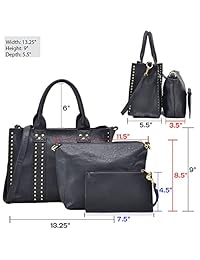 Bolsos de mano de piel vegana para mujer, bolsos de mano con asa superior, juego de 3 unidades