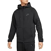 Nike Men's Sportswear Tech Essentials Full Zip Fleece Hoodie DD5284 (US, Alpha, Medium, Regular, Regular, Standard, Black)