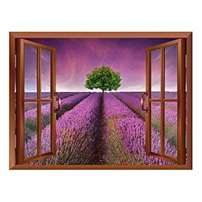 Tree on a Purple Filed Removable Wall Sticker/Wall Mural - 24"x32"