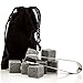 4Friends Whiskey Stones Set - 9 Premium Reusable Whiskey Chilling Stones in Gift Box with Velvet Carrying Pouch and 1 Set of Tongs - Made with 100% Pure Soapstone