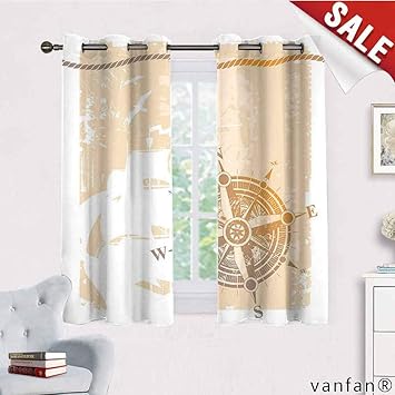 Amazon Com Lqqbstorage Compass Blackout Curtains Tropical