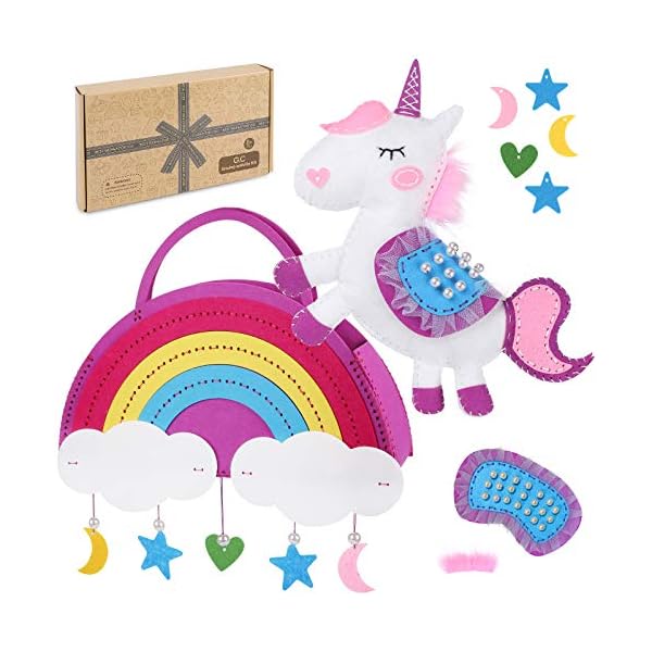 G C Sewing Kit For Kids Make Your Own Unicorn Craft With Instructions And Sewing Supplies Fun Gift Toy Beginners Blinkee Com